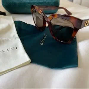 Gucci Havana Brown Sunglasses gg0029s with case Gucci Havana Brown Square Sunglaasses GG0029S 002 50  main image 2